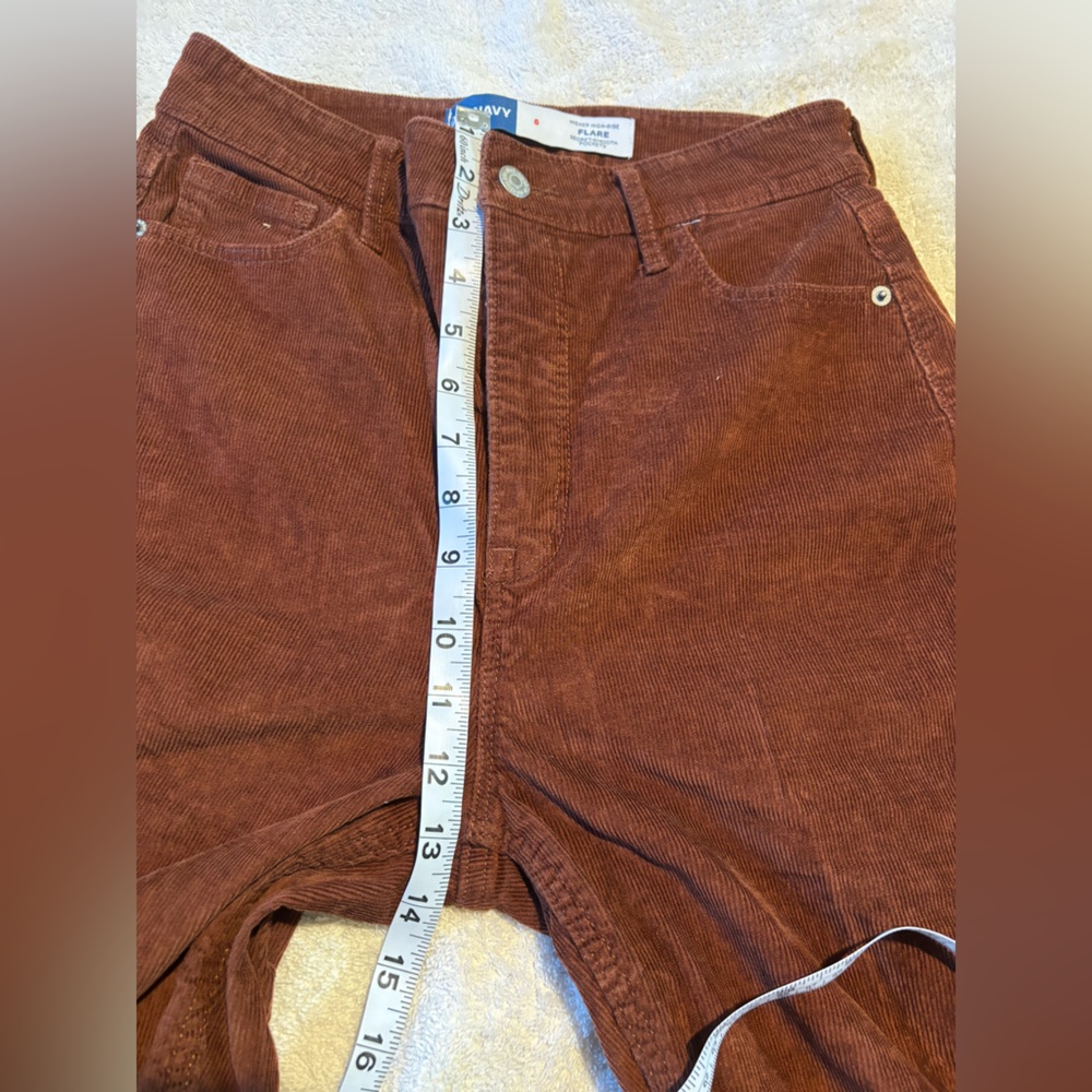 Old Navy Corduroy High Rise Brown Flare Pants. - Picture 6 of 10